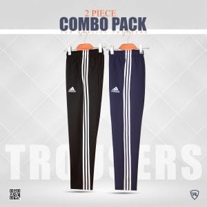 Rawaj Premium Imported China 3 Strep Trauser (2 Piece Combo Black & Navy Blue )